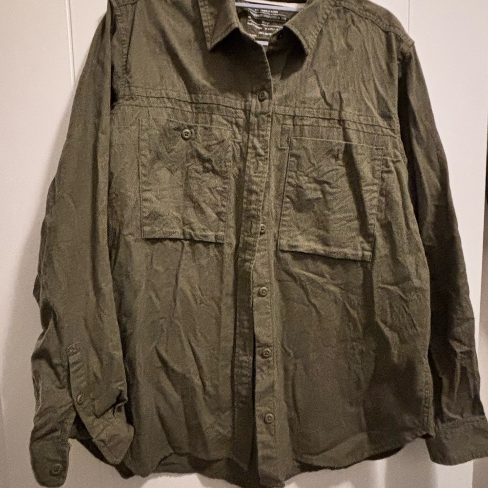 REI Olive Green Button Down Shirt